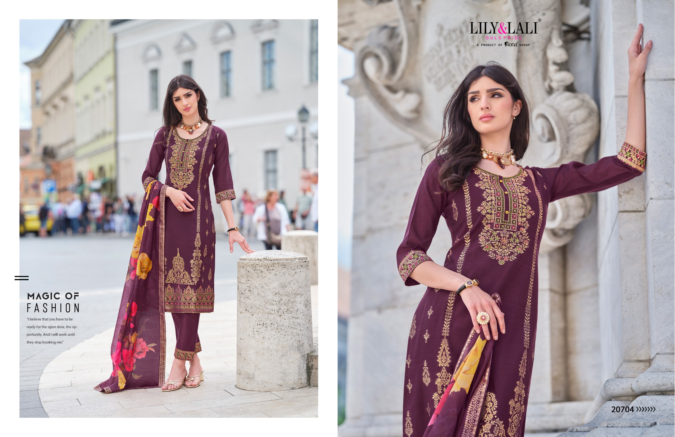 Lily & Lali Lajjo Jacquard Spun Silk Wholesale Readymade Salwar Suit Collection - Image 4