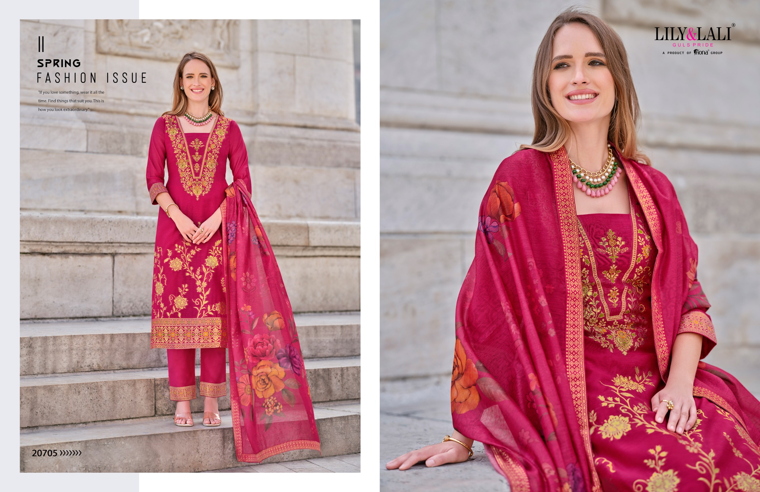 Lily & Lali Lajjo Jacquard Spun Silk Wholesale Readymade Salwar Suit Collection - Image 5