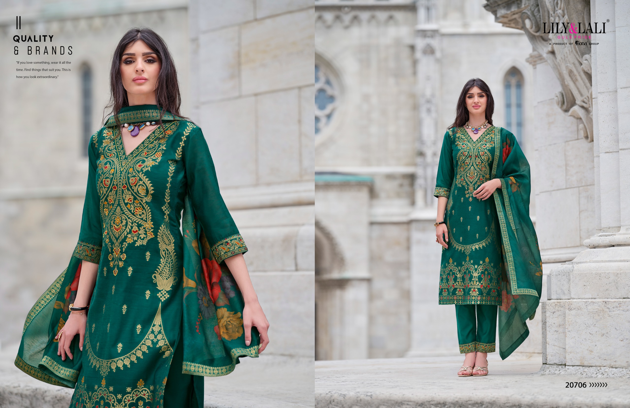 Lily & Lali Lajjo Jacquard Spun Silk Wholesale Readymade Salwar Suit Collection - Image 6