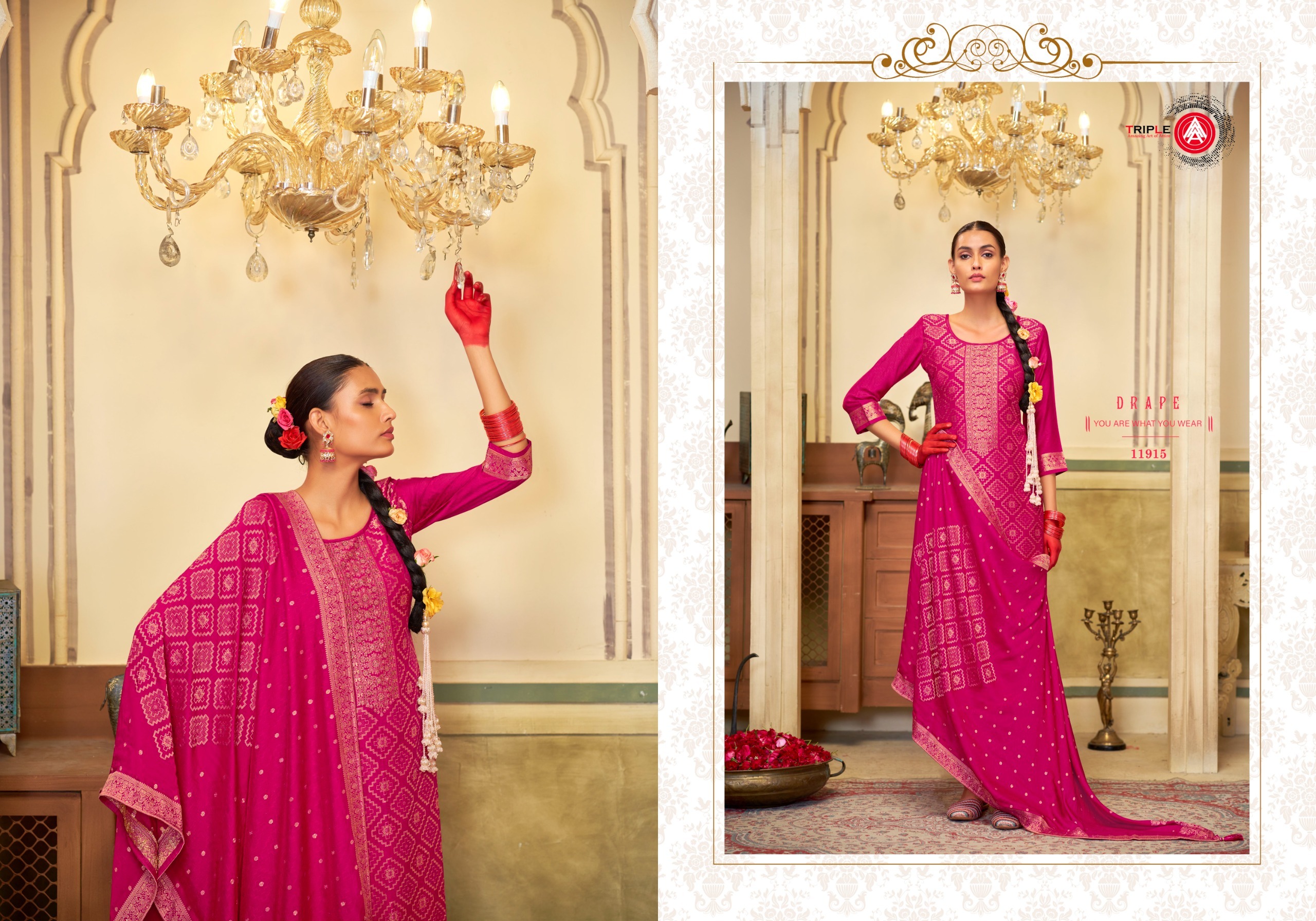 Triple A Hanshika Viscos Muslin Wholesale Designer Salwar Suit Collection - Image 3