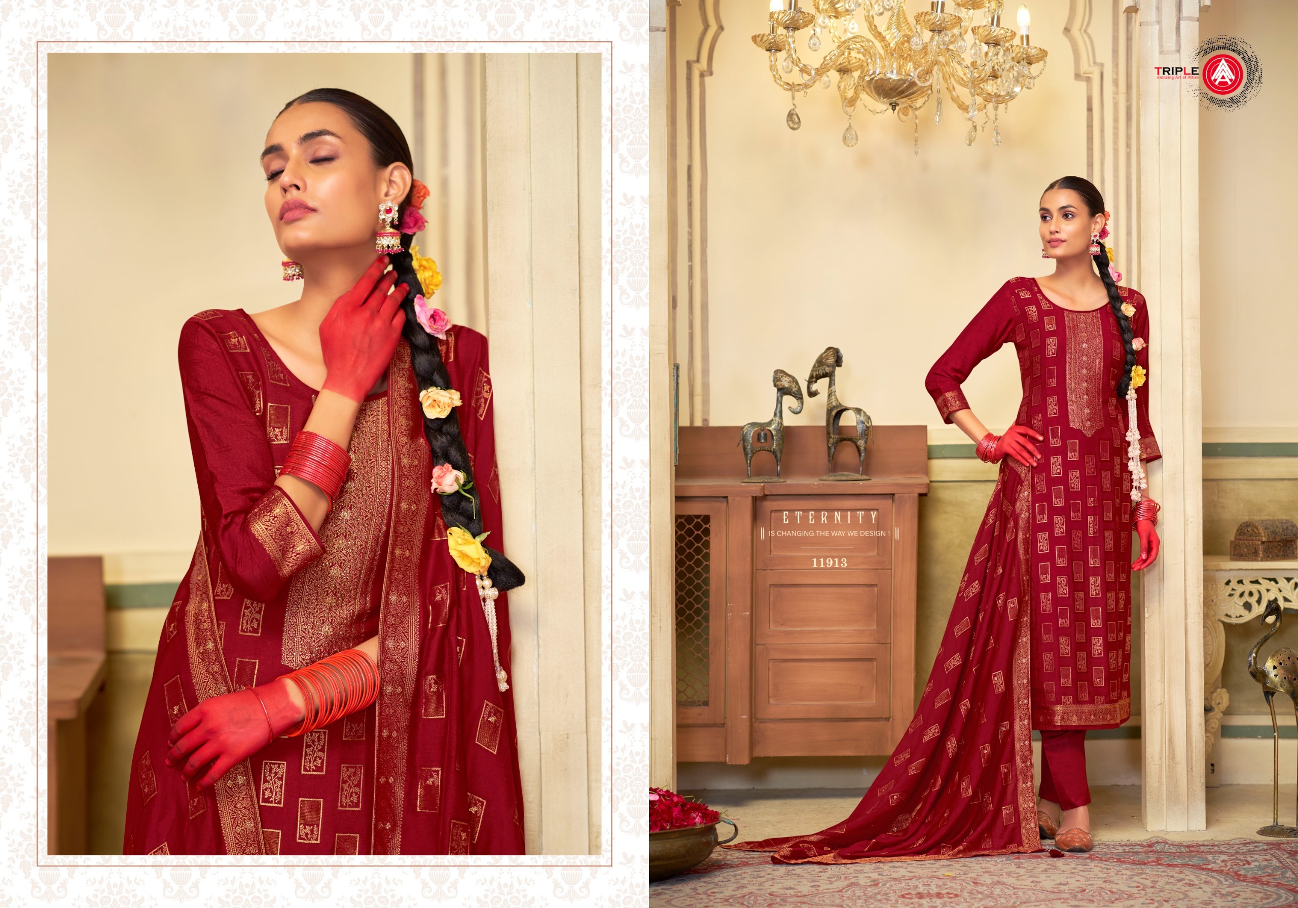 Triple A Hanshika Viscos Muslin Wholesale Designer Salwar Suit Collection - Image 4