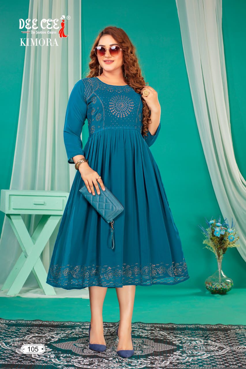 Deecee Kimora Georgette Wholesale Fancy Kurtis Collection — Rayon Kurti, Kimora wholesale from Surat - Gallery Image 6