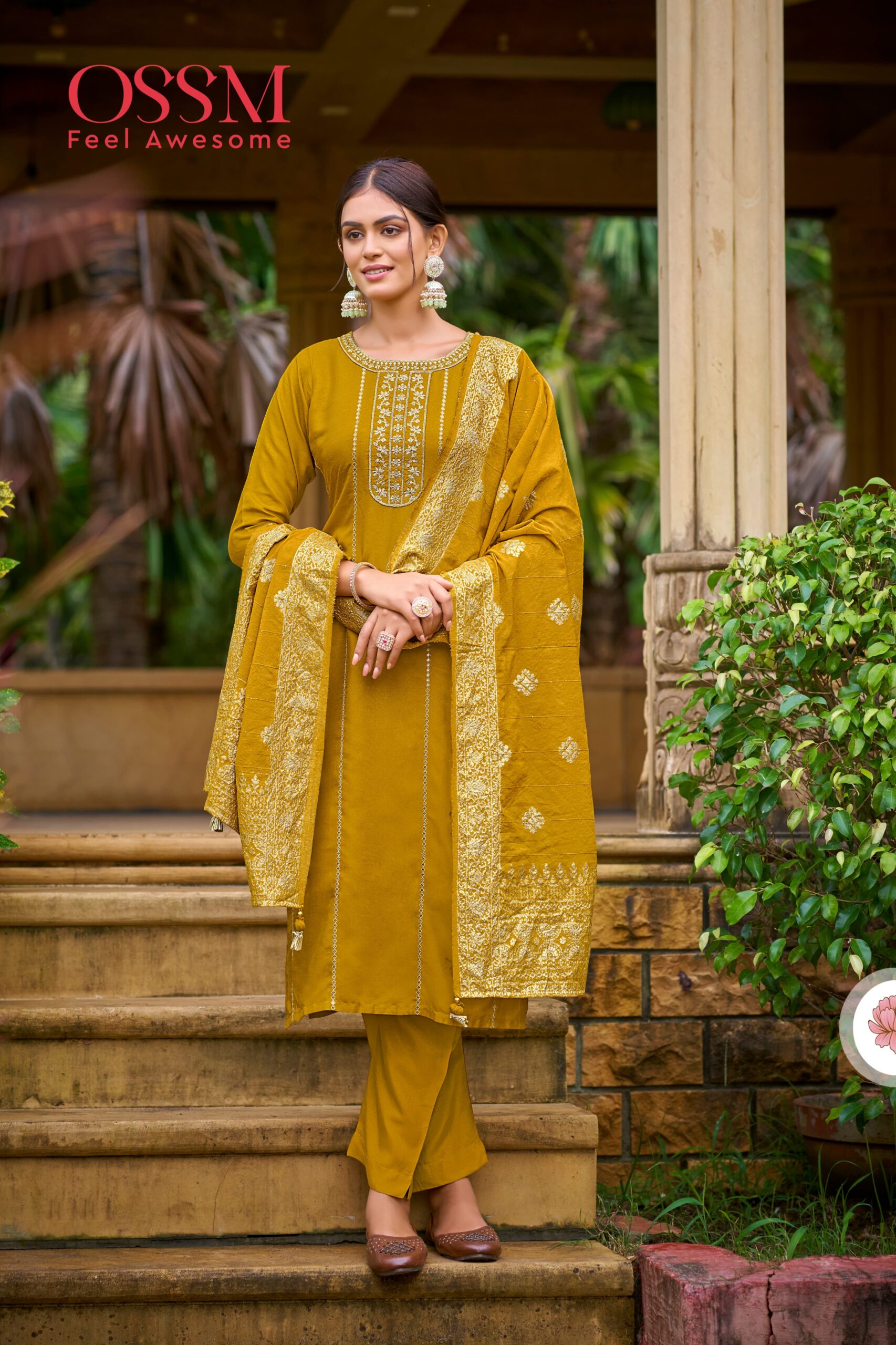 Ossm Dastoor Pure Viscos Russian/Dola Silk Wholesale Readymade Salwar Suit Collection - Image 2