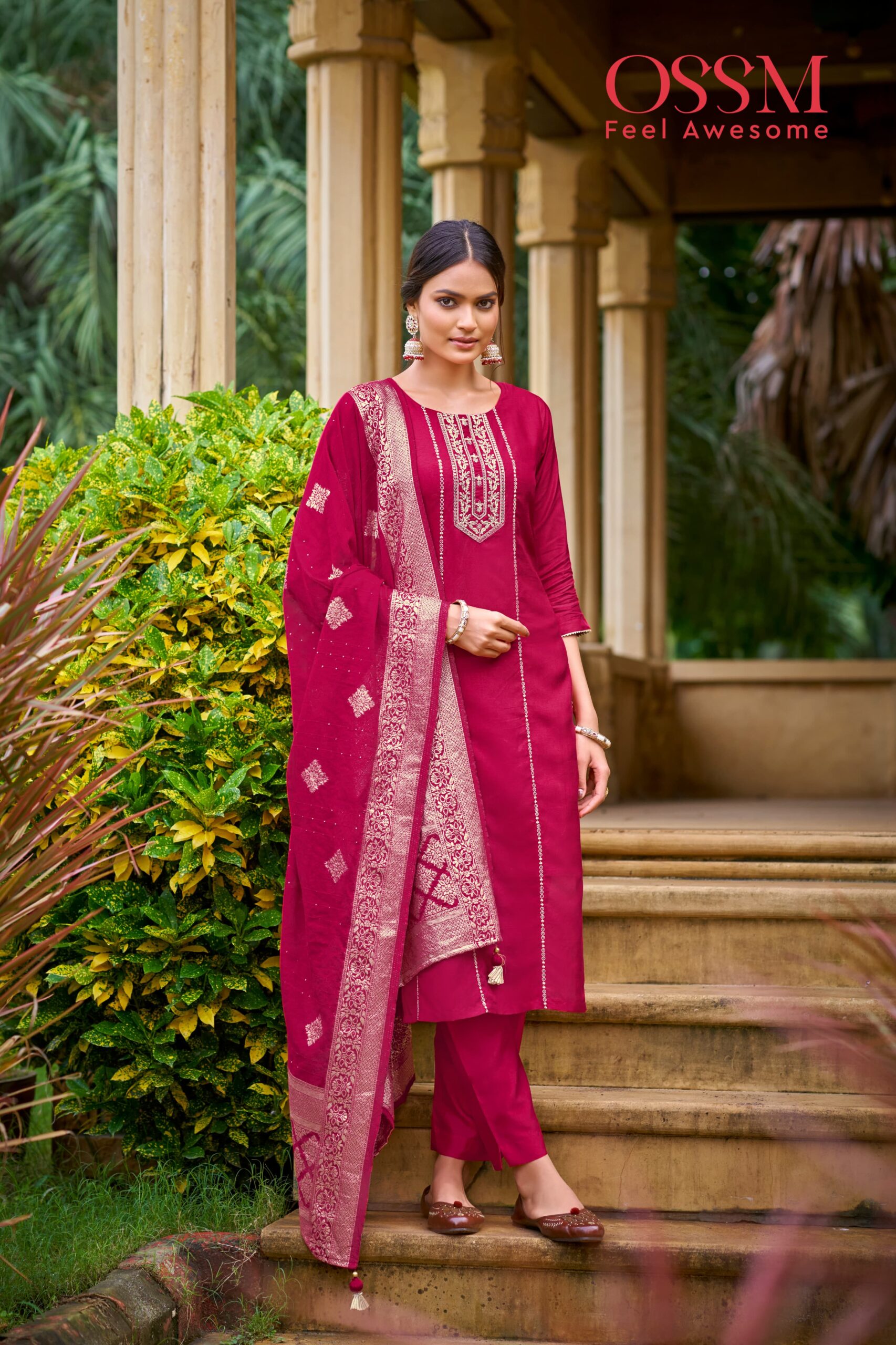 Ossm Dastoor Pure Viscos Russian/Dola Silk Wholesale Readymade Salwar Suit Collection - Image 6