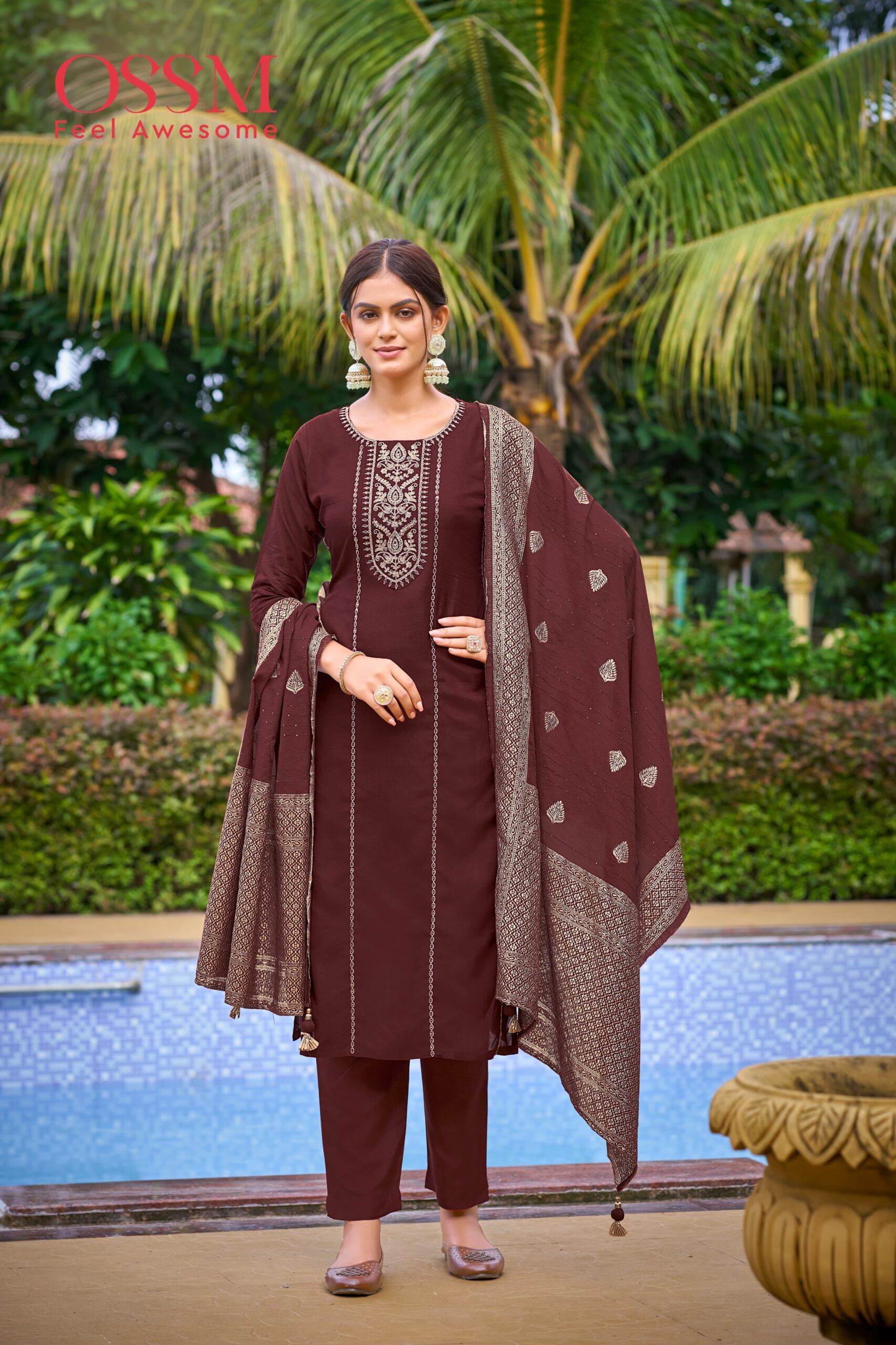 Ossm Dastoor Pure Viscos Russian/Dola Silk Wholesale Readymade Salwar Suit Collection - Image 7