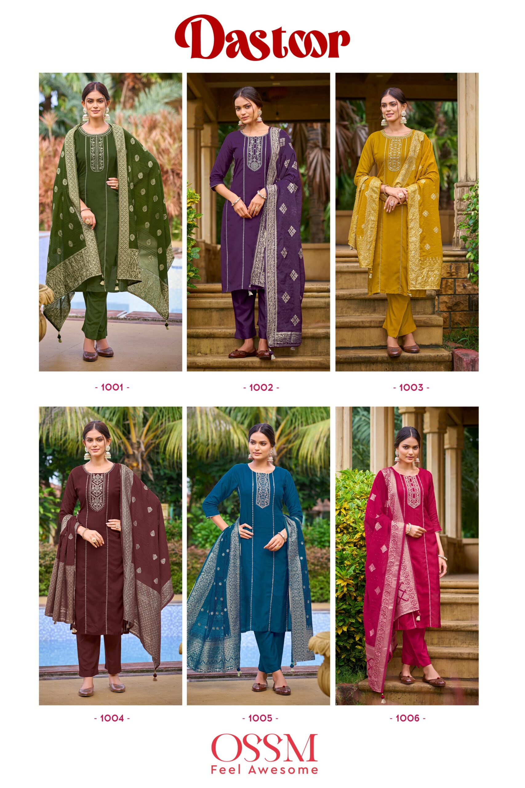 Ossm Dastoor Pure Viscos Russian/Dola Silk Wholesale Readymade Salwar Suit Collection - Image 8