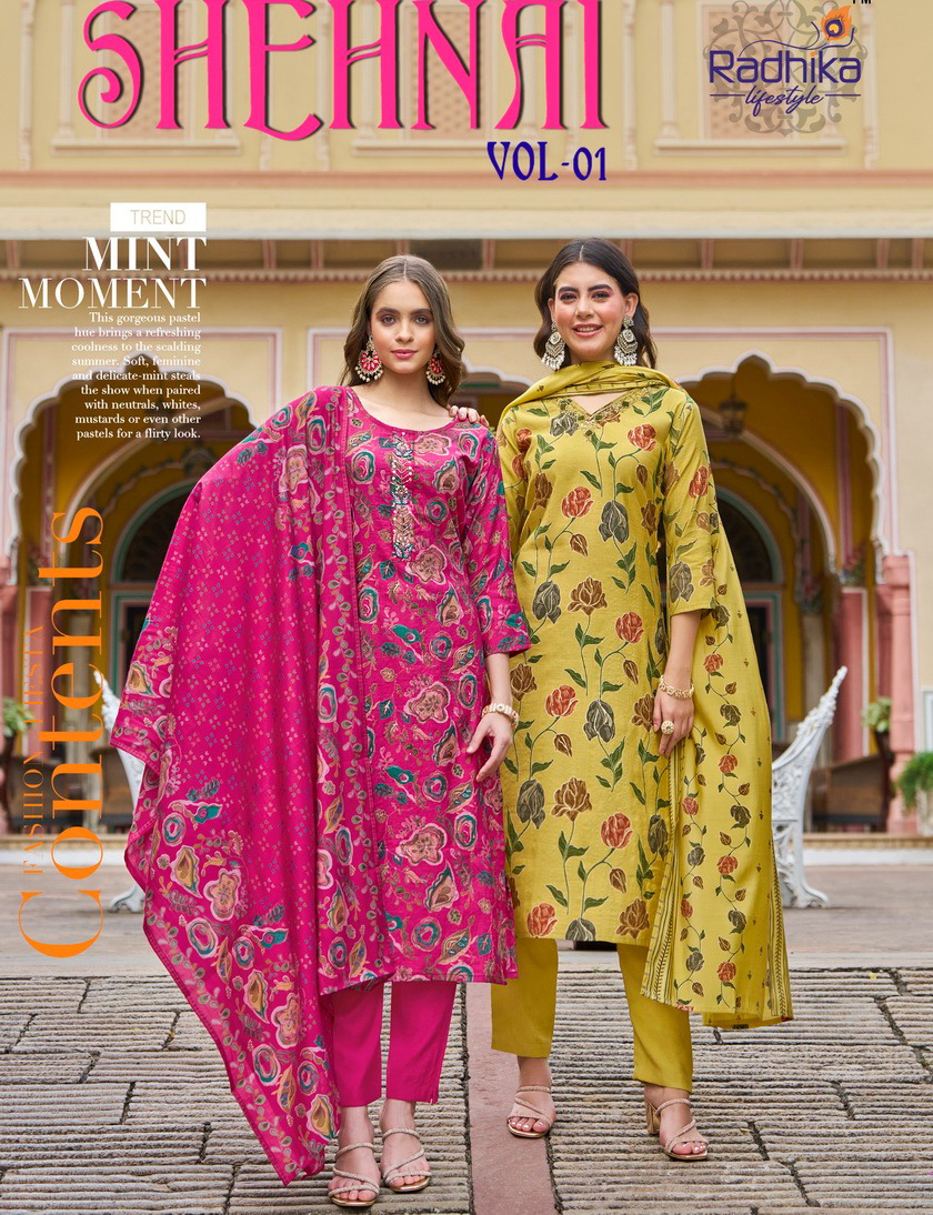 Radhika Lifestyle Shehnai Vol 1 Vartican Print Wholesale Readymade Salwar Suit Catalog