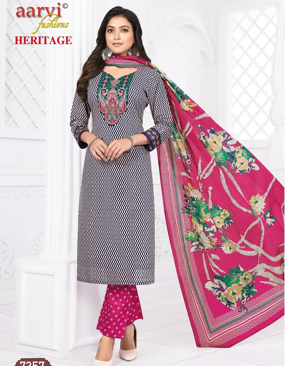 Aarvi Heritage Vol 2 Cotton Wholesale Readymade Salwar Suit Collection