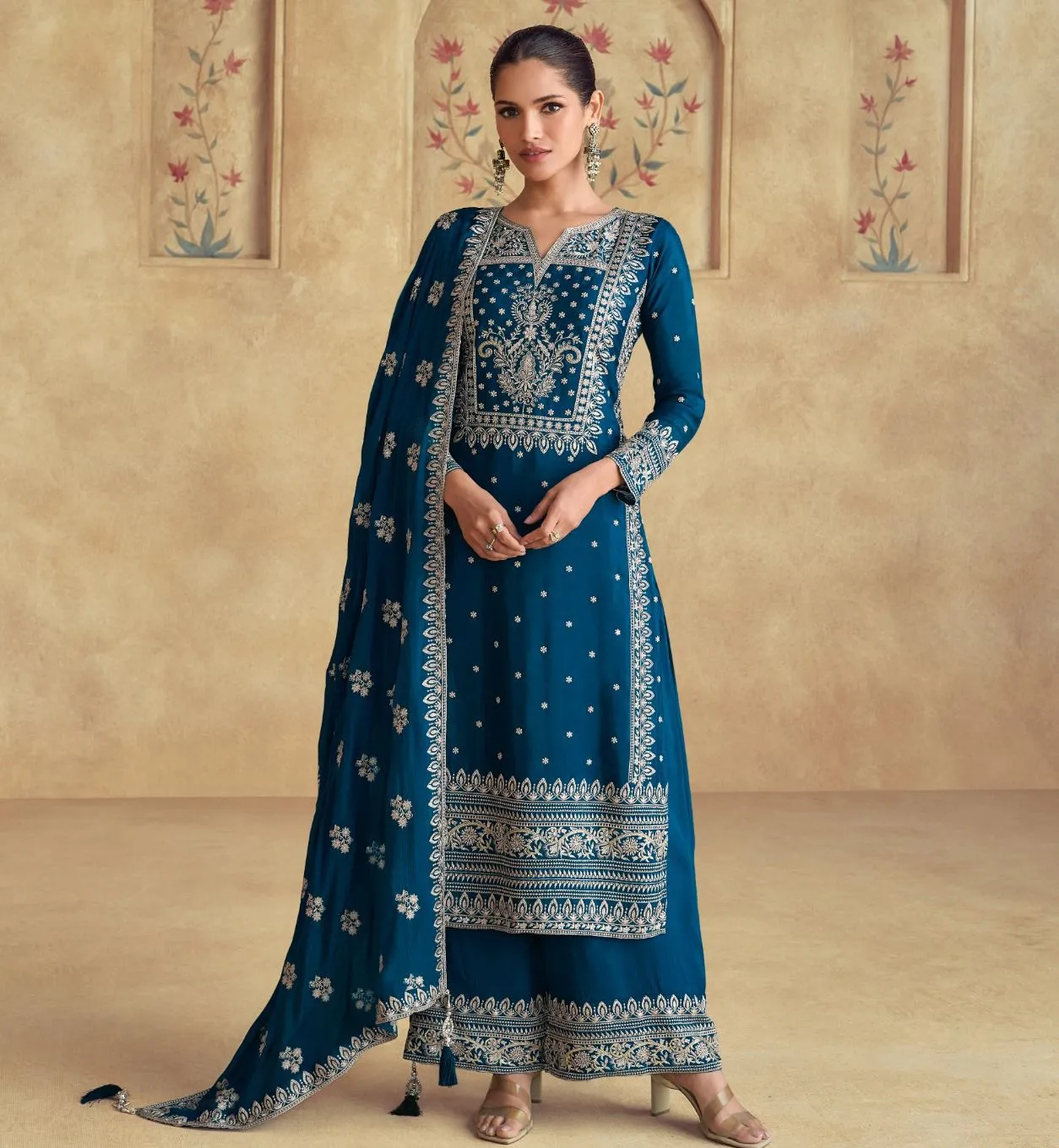 Aashirwad Amara Chinon Silk Wholesale Designer Salwar Suit Collection