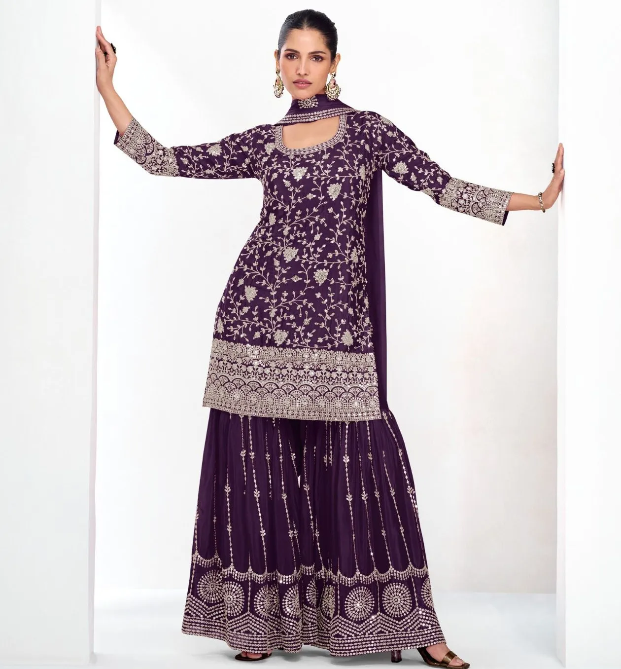 Aashirwad Vamika Gold Chinon Wholesale Designer Salwar Suit Collection