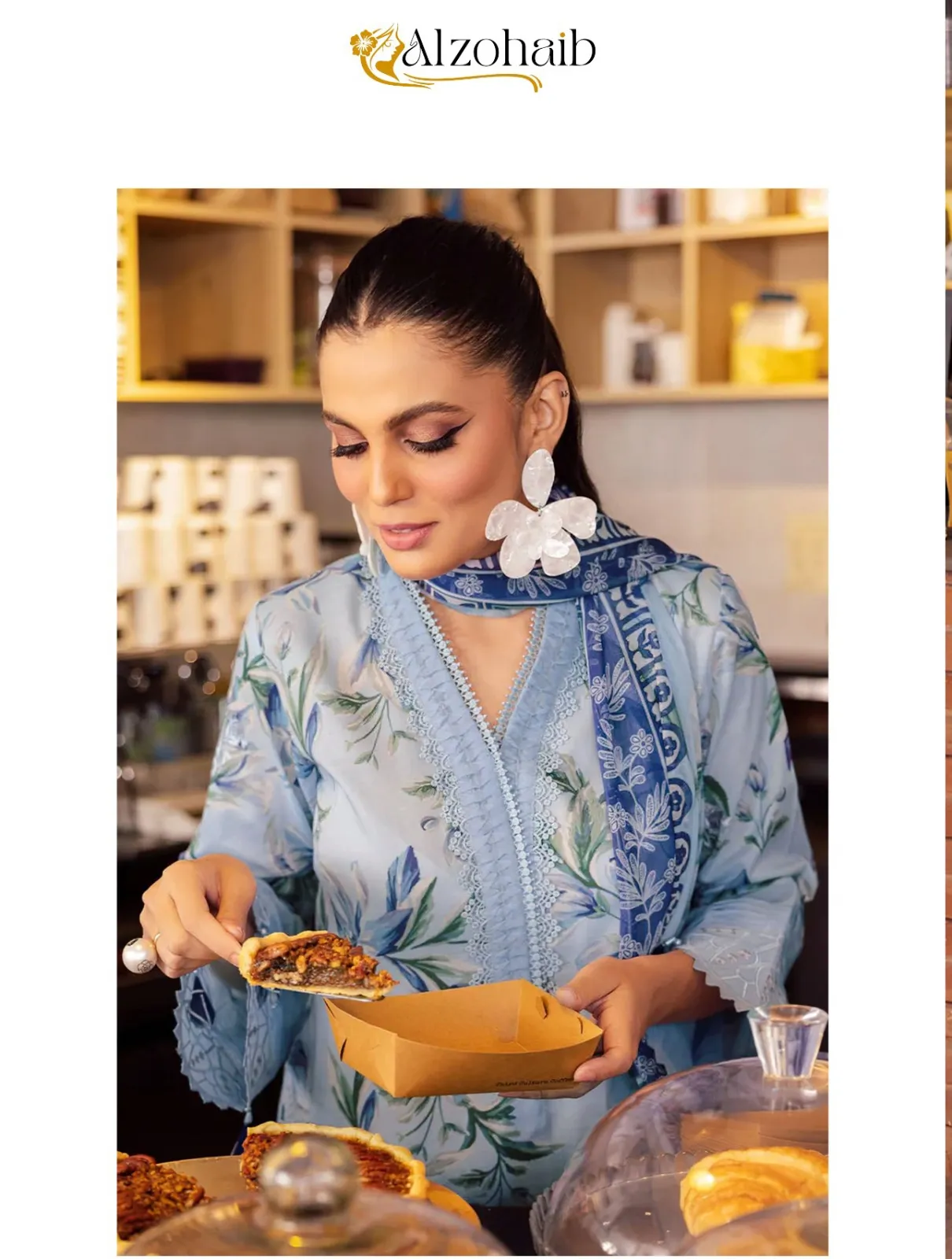 Alzohaib Girl Glam Cotton Dupatta Wholesale Pakistani Salwar Suit Collection