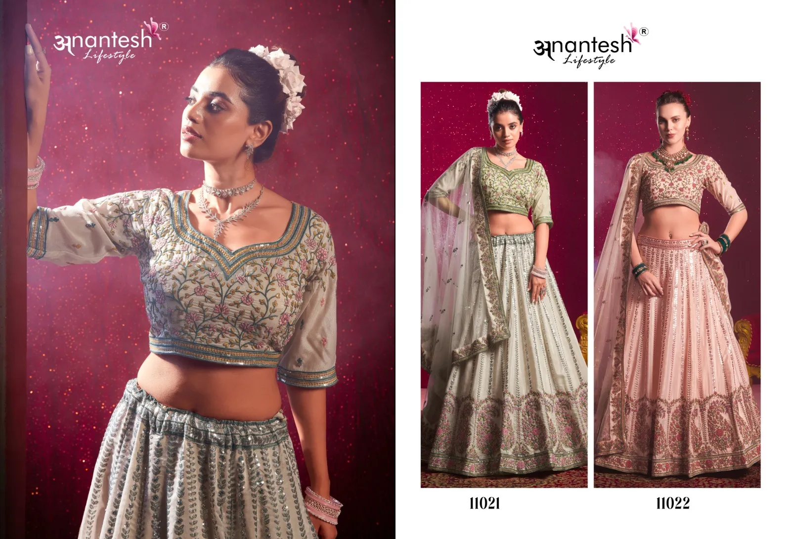 Anantesh Bridemaid Vol 4 Venila Shine Silk Wholesale Designer Lehenga Collection — Wholesale Lehenga, Anantesh wholesale from Surat — view 3