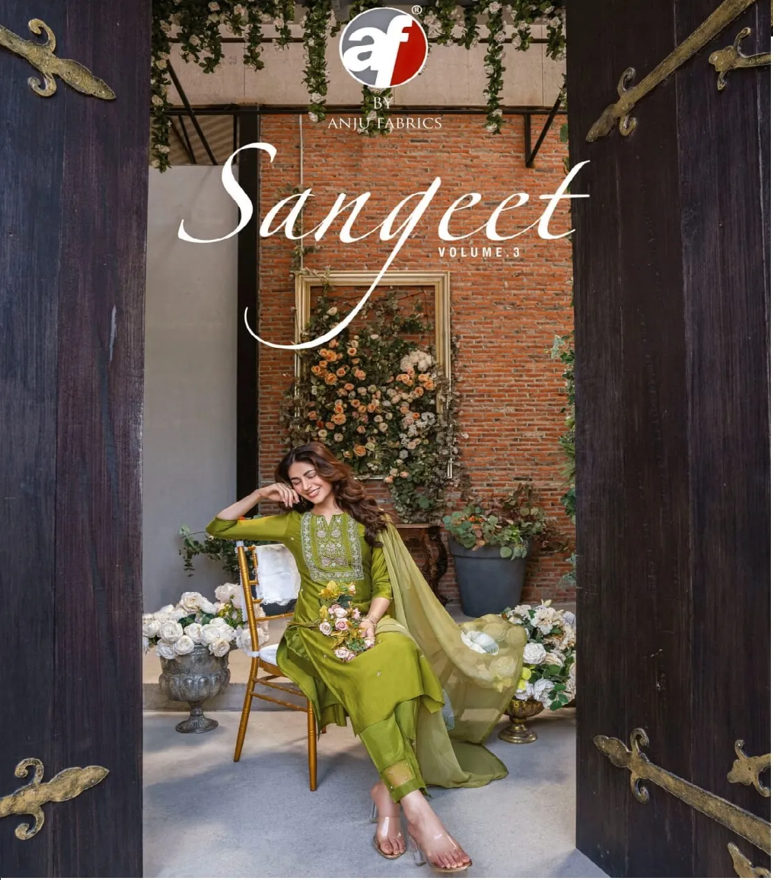 Anju Fabric Sangeet Vol 3 Viscose Modal Wholesale Designer Salwar Suit Collection — Wholesale Readymade Suit, Anju fabric wholesale from Surat — view 1