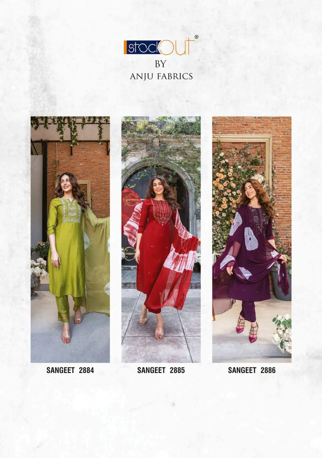 Anju Fabric Sangeet Vol 3 Viscose Modal Wholesale Designer Salwar Suit Collection — Wholesale Readymade Suit, Anju fabric wholesale from Surat - Gallery Image 4