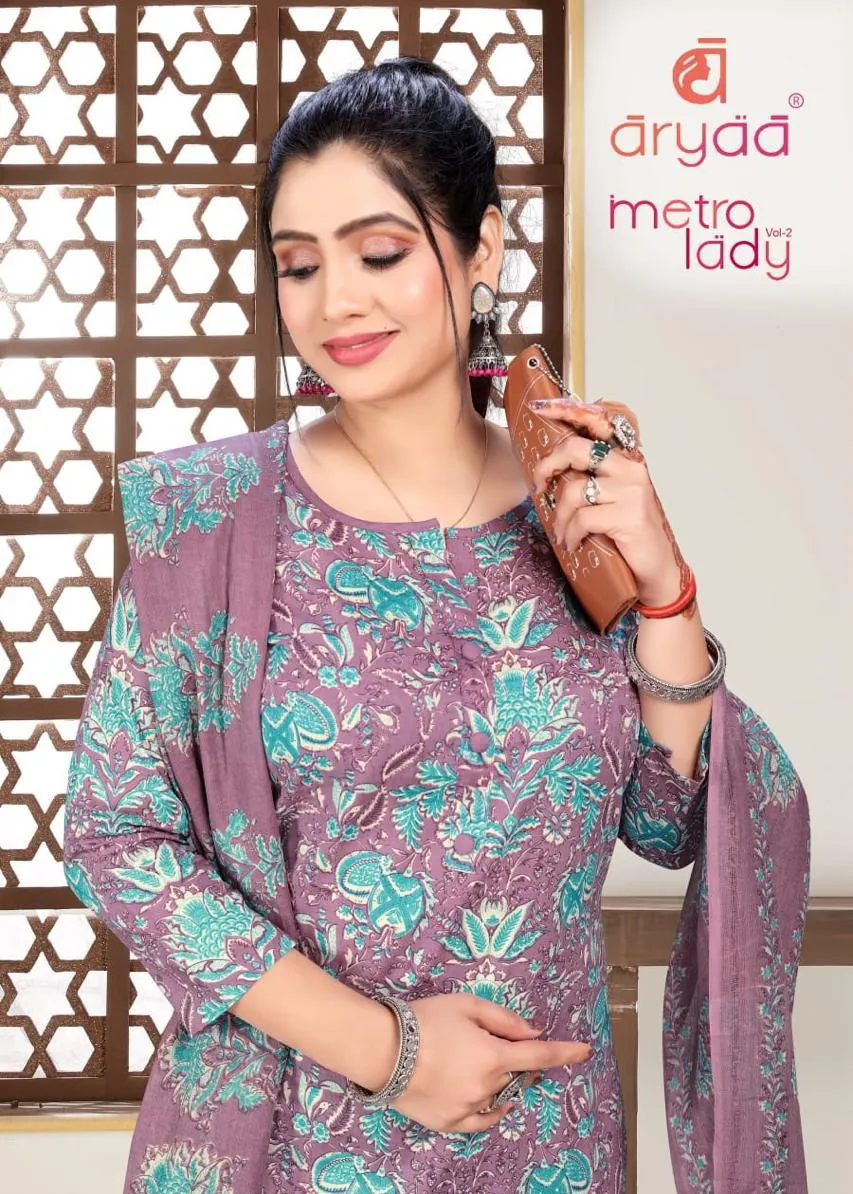 Aryaa Metro Lady Vol 2 Pure Cotton Wholesale Readymade Salwar Suit Collection