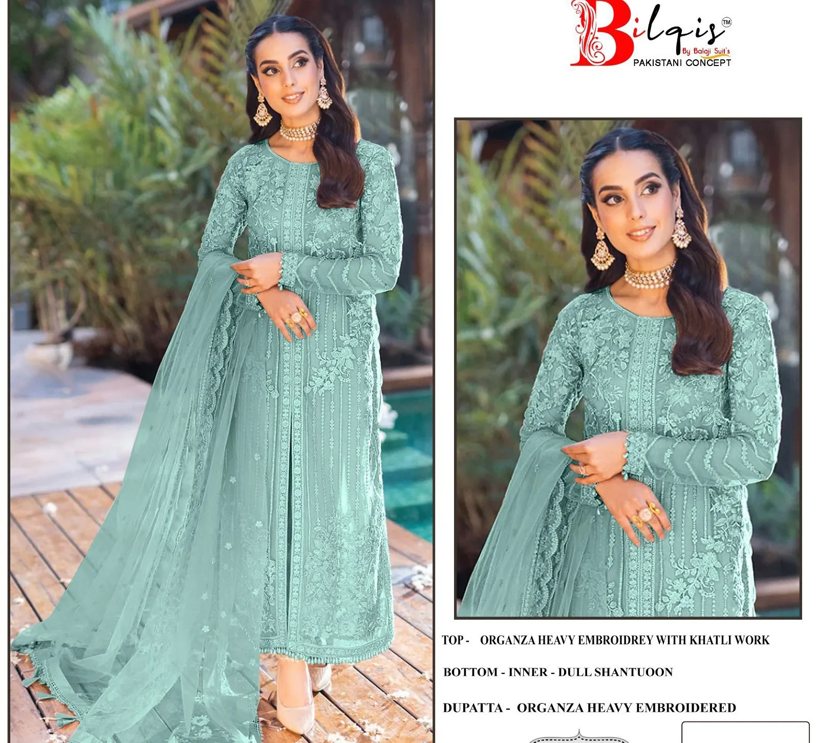 Bilqis B 61 A To D Organza Wholesale Pakistani Salwar Suit Collection