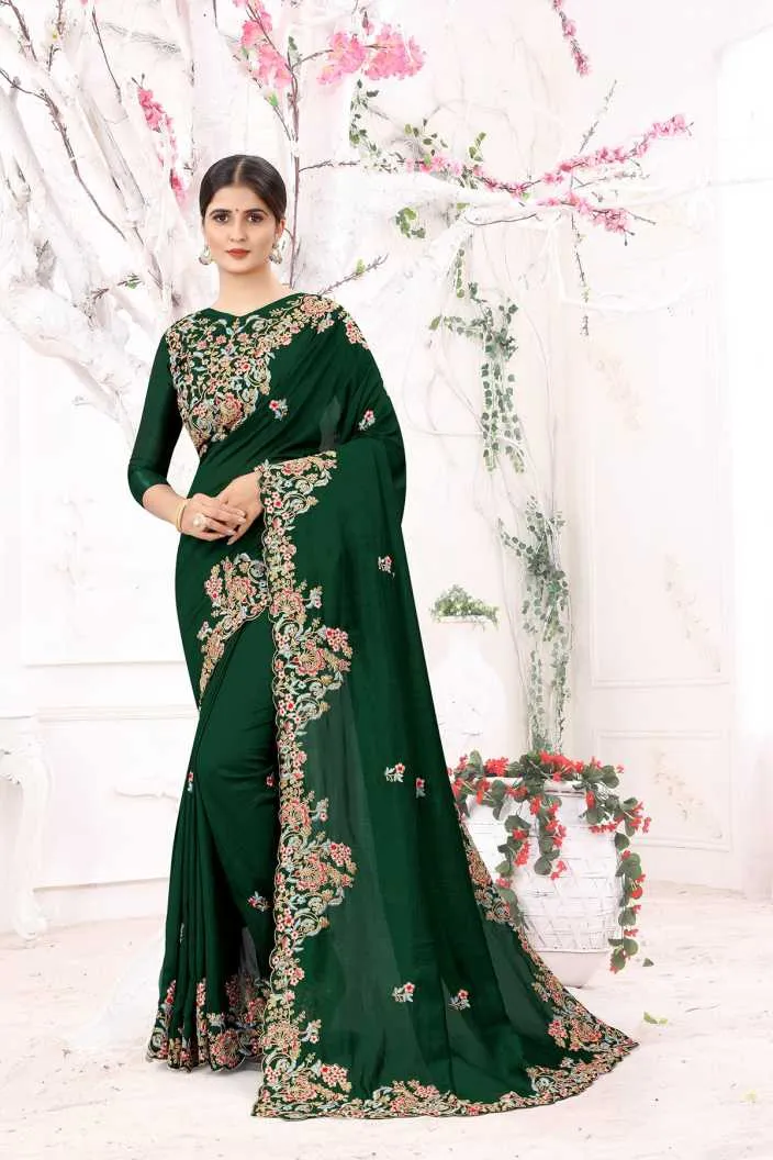 BT-180 Heavy Kasturi Silk Georgette Wholesale Fancy Sarees Collection - Image 3