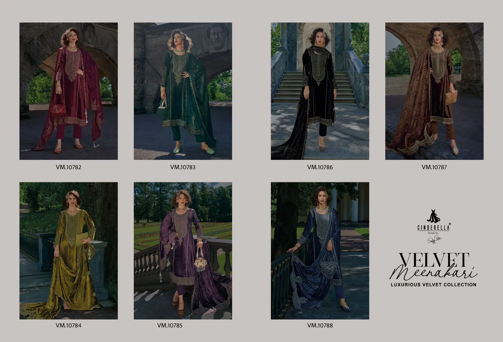 Cinderella Velvet Meenakari Pure Viscose Velvet Wholesale Winter Collection - Image 7