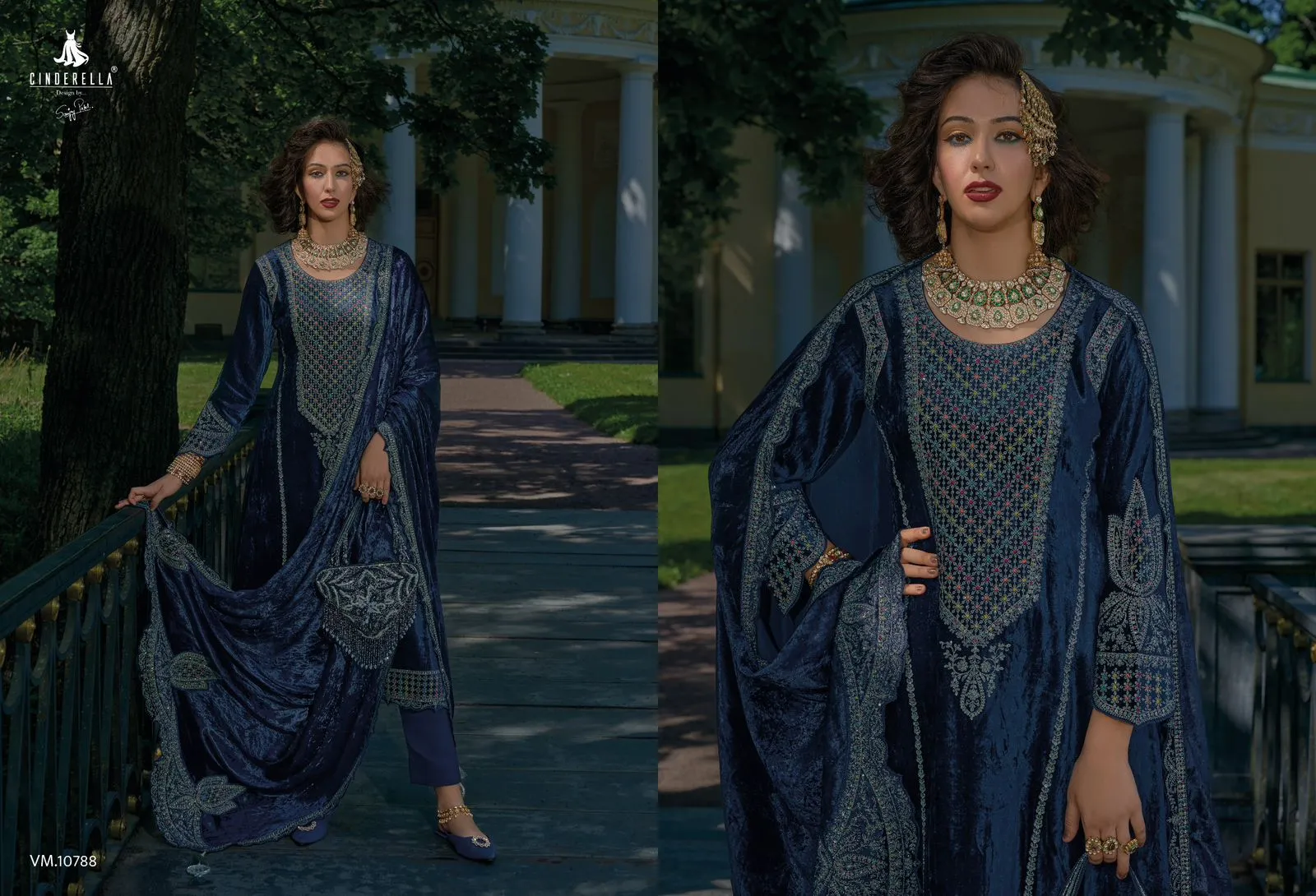 Cinderella Velvet Meenakari Pure Viscose Velvet Wholesale Winter Collection - Image 9