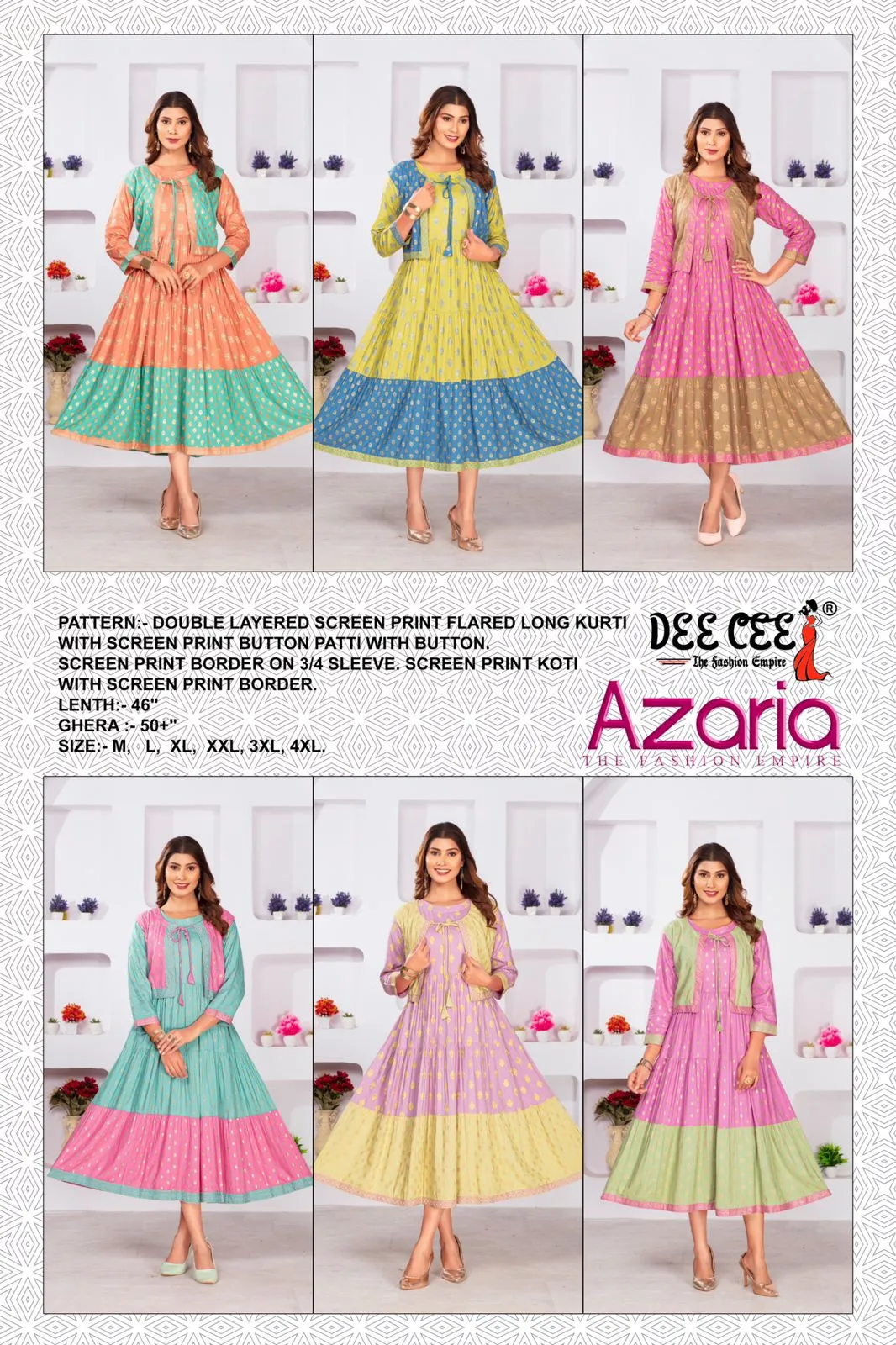 Deecee Azaria Digital Printed Wholesale Fancy Kurti Collection - Image 7