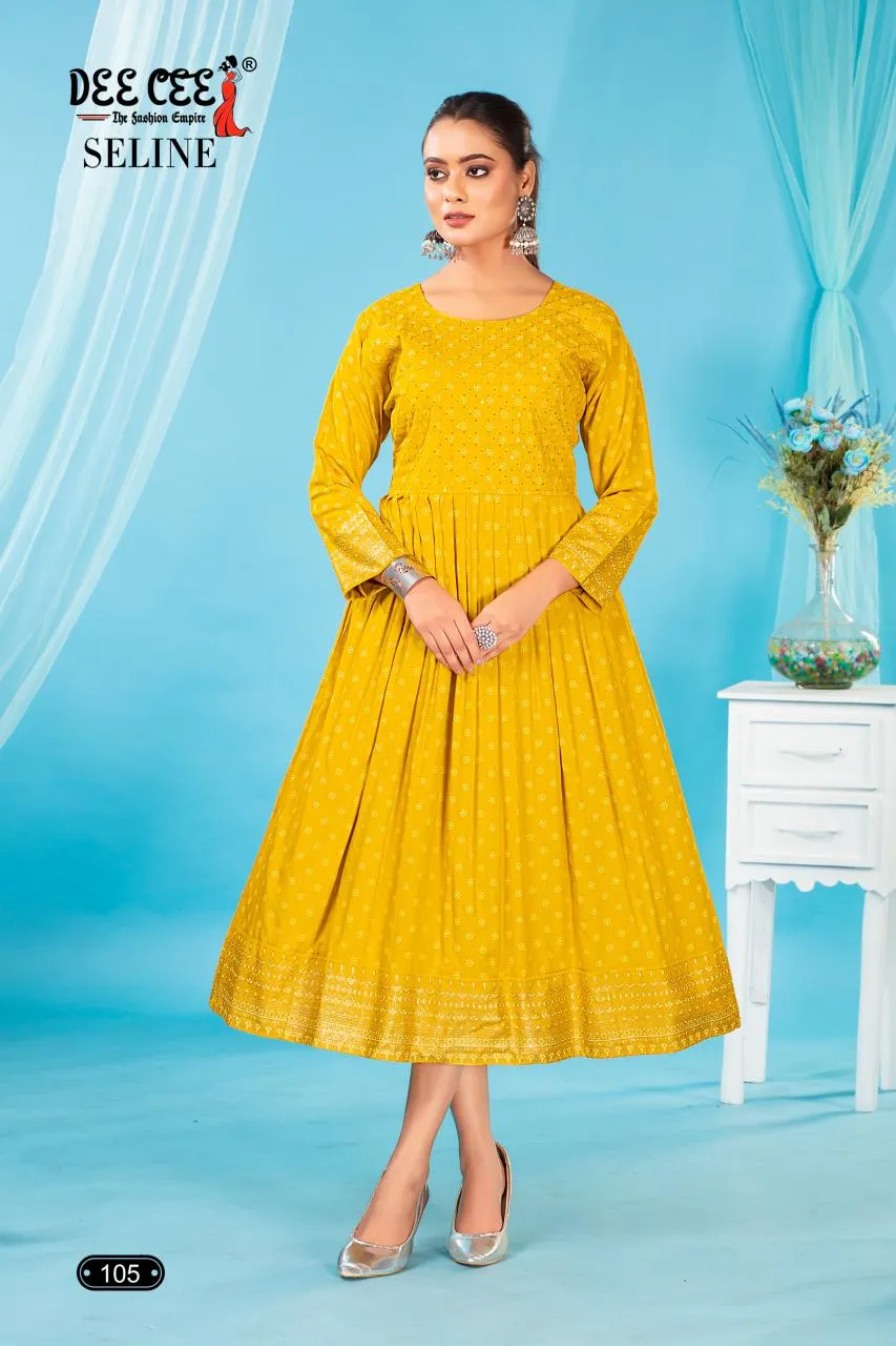 Deecee Seline Rayon Plain Wholesale Kurtis Collection - Image 2