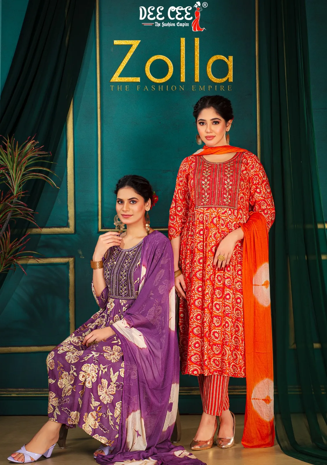 Deecee Zolla Rayon Foil Print Wholesale Readymade Salwar Suit Collection