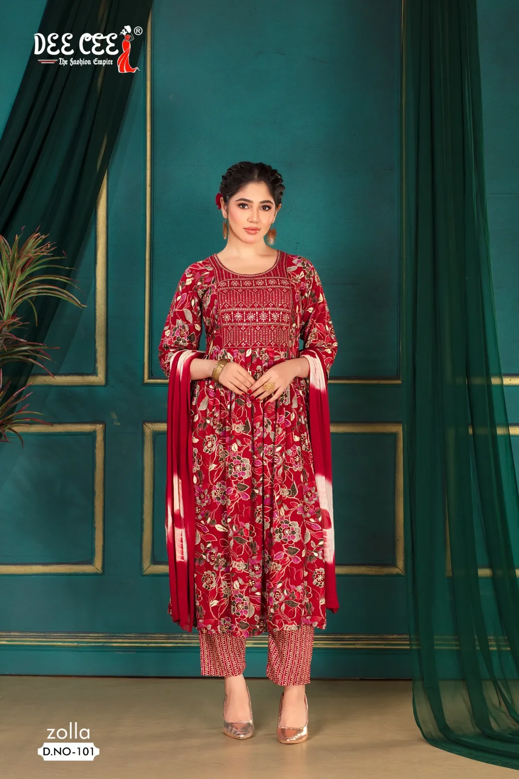 Deecee Zolla Rayon Foil Print Wholesale Readymade Salwar Suit Collection - Image 3