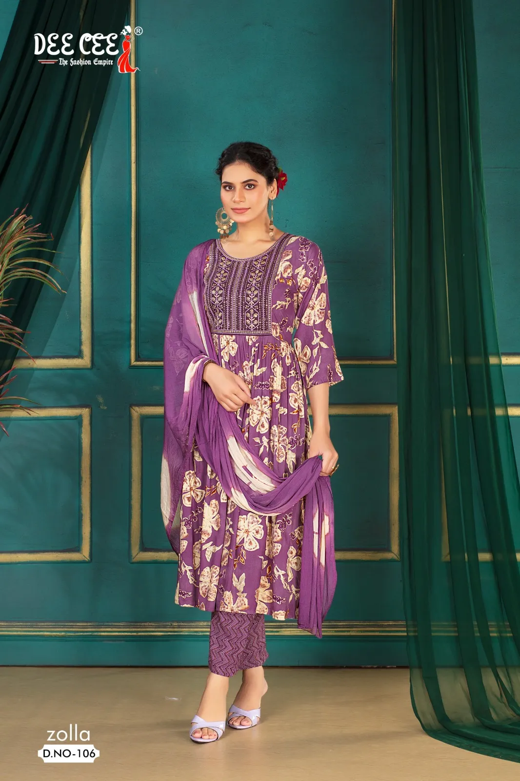 Deecee Zolla Rayon Foil Print Wholesale Readymade Salwar Suit Collection - Image 6