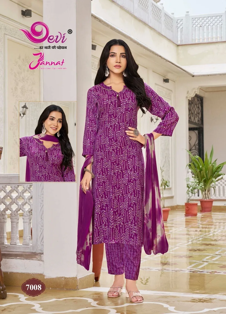 Devi Jannat Vol 7 Rayon Wholesale Readymade Salwar Suit Collection - Image 10