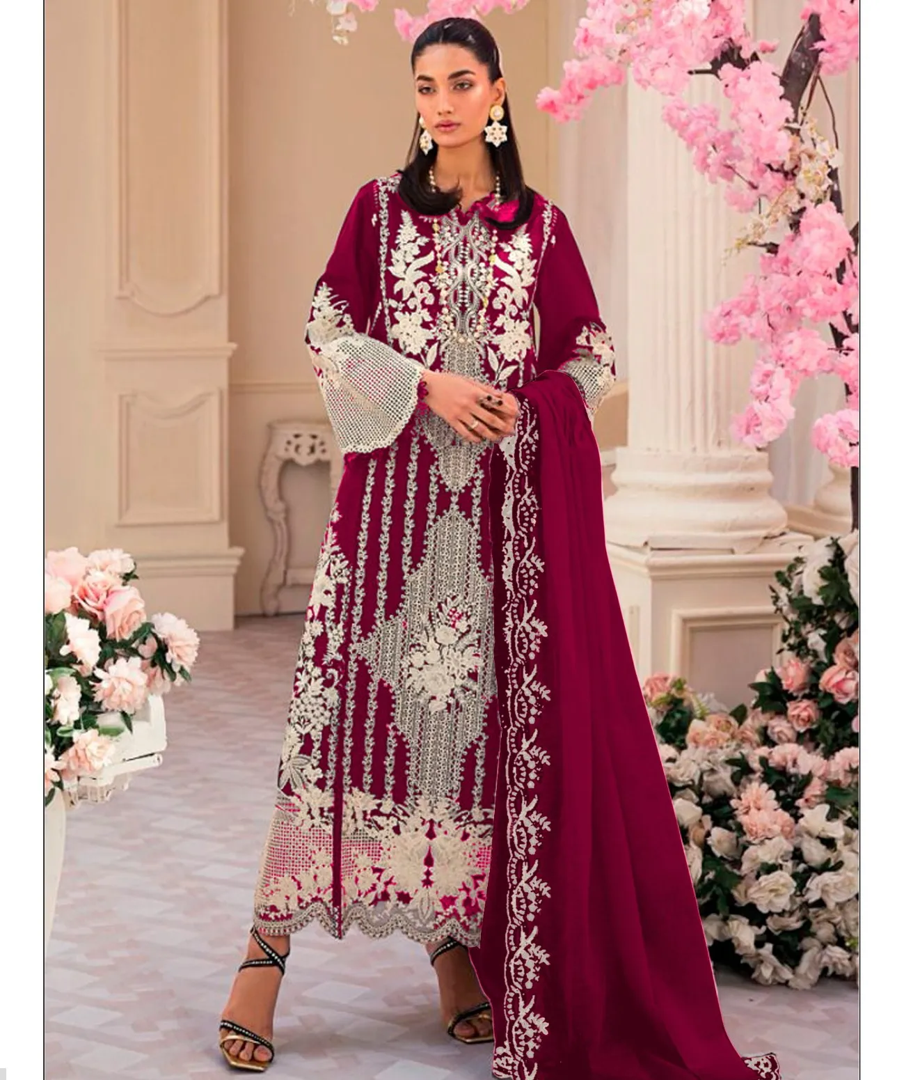 Dinsaa 303 A To D Embroidered Rayon Wholesale Pakistani Salwar Suit Collection