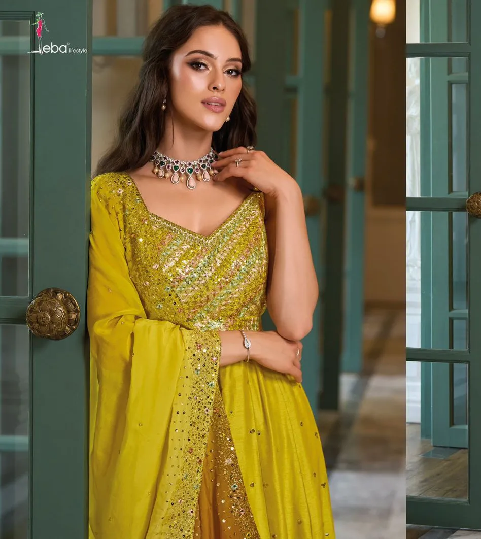 Eba Arisha Silk Wholesale Designer Readymade Gown With Dupatta Collection