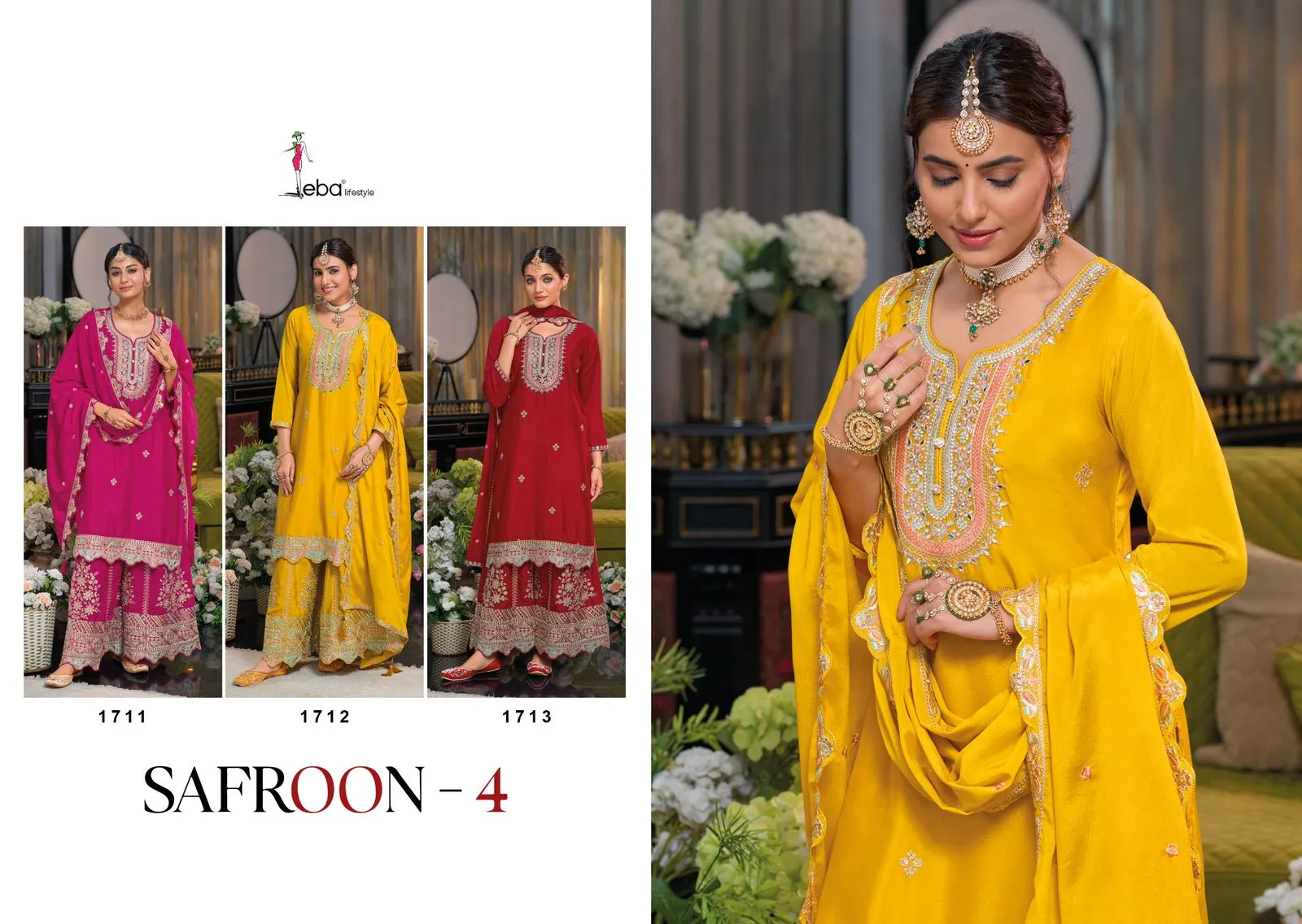 Eba Safroon Vol 4 Chinon Wholesale Readymade Salwar Suit Collection - Image 3