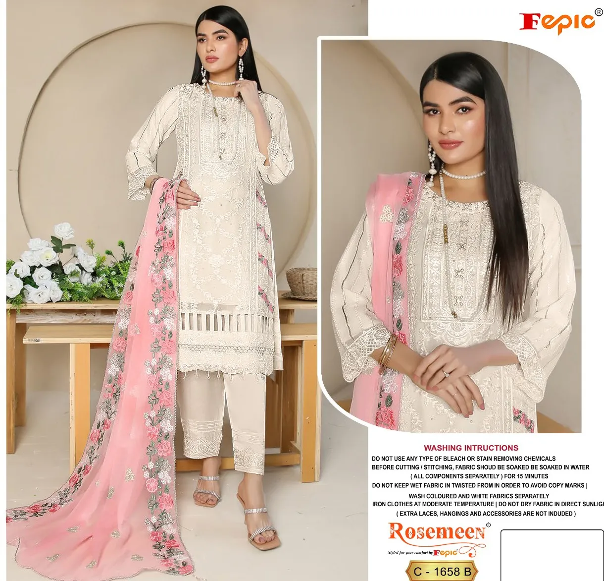 Fepic C 1658 Georgette Wholesale Pakistani Salwar Suit Collection