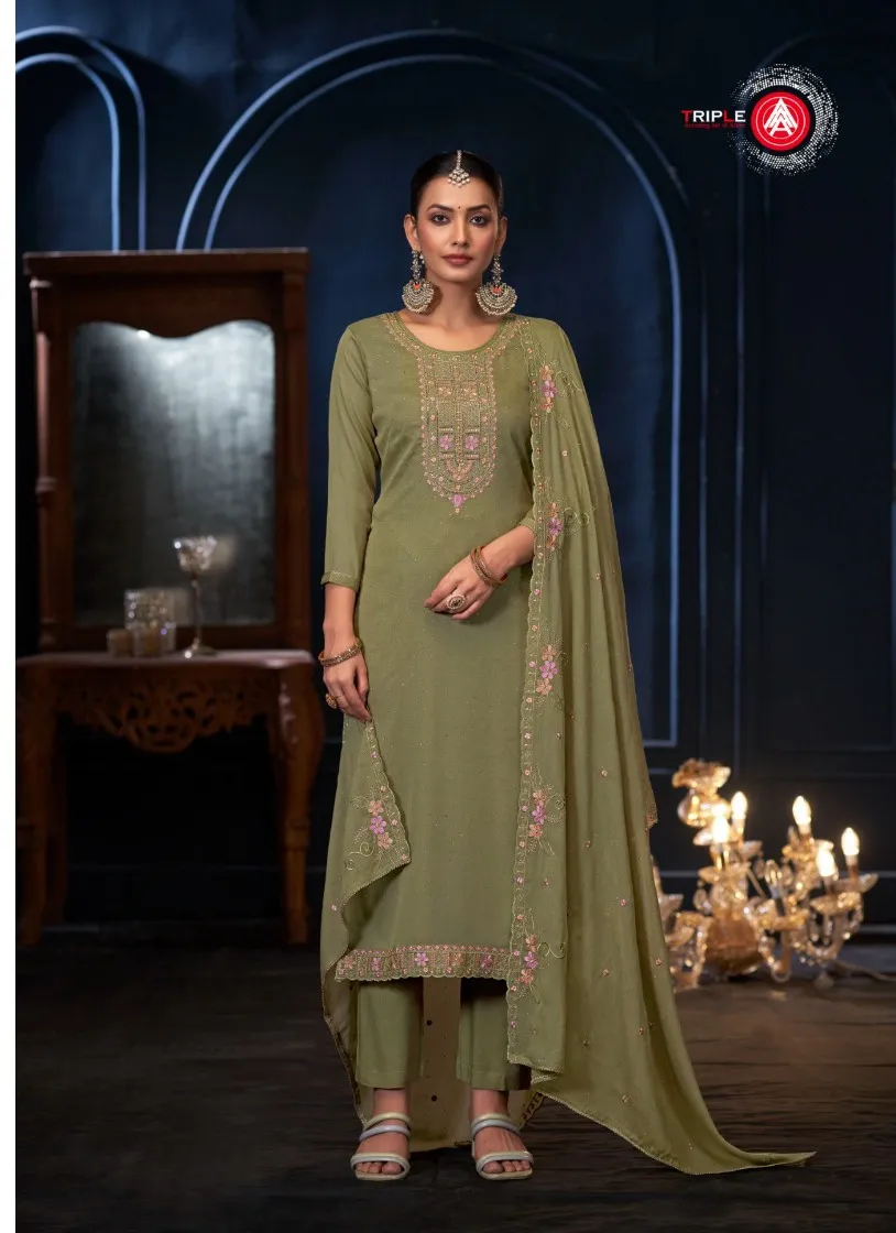 Four Dots Mehboob Wholesale Designer Dress Material Catalog - Image 4