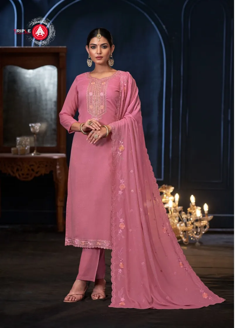 Four Dots Mehboob Wholesale Designer Dress Material Catalog - Image 5