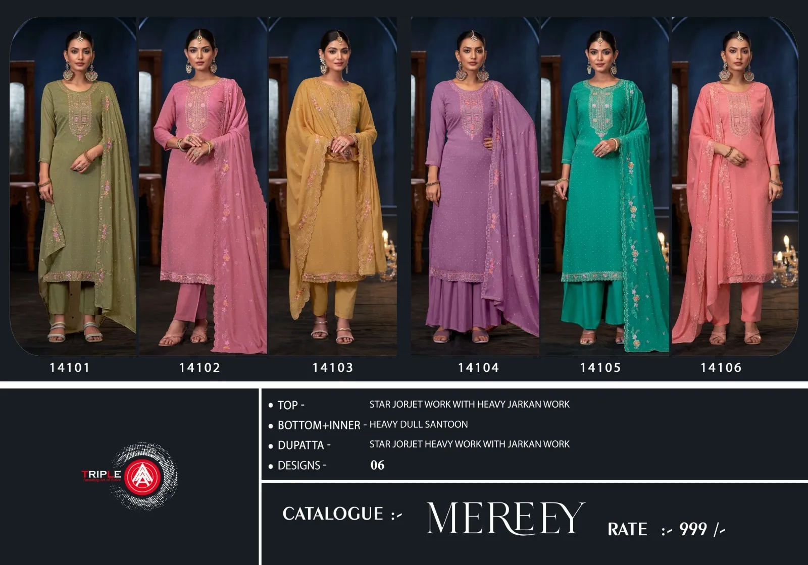 Four Dots Mehboob Wholesale Designer Dress Material Catalog - Image 7