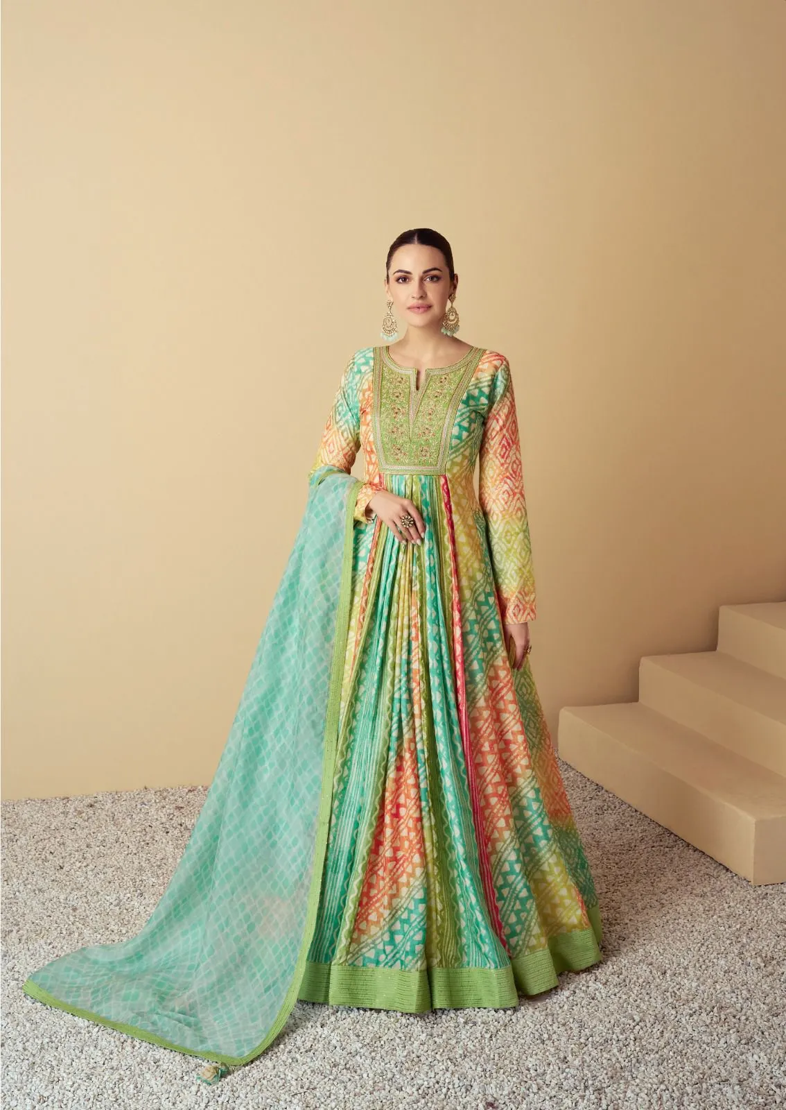 Gulkayra Designer Vaari Real Muslin Wholesale Designer Gown With Dupatta Collection — Gown, Gulkayra Designer wholesale from Surat — view 4