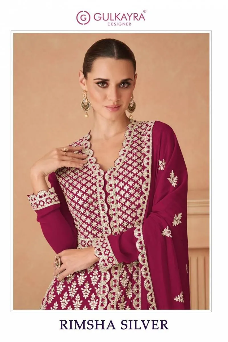 Gulkayra Rimsha Silver Georgette Wholesale Designer Salwar Suit Collection