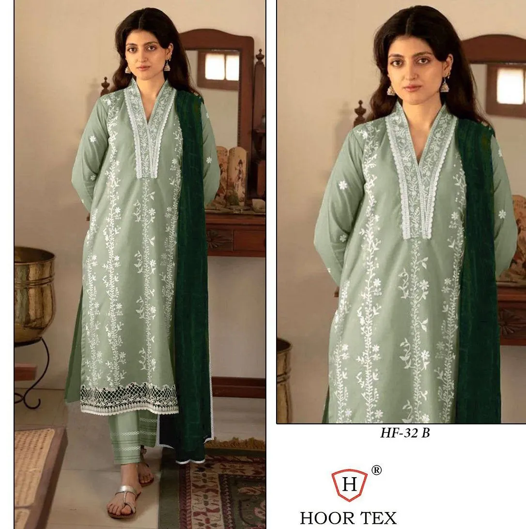Hoor Tex HF-32,A To D Heavy Georgette Wholesale Pakistani Salwar Suit Collection