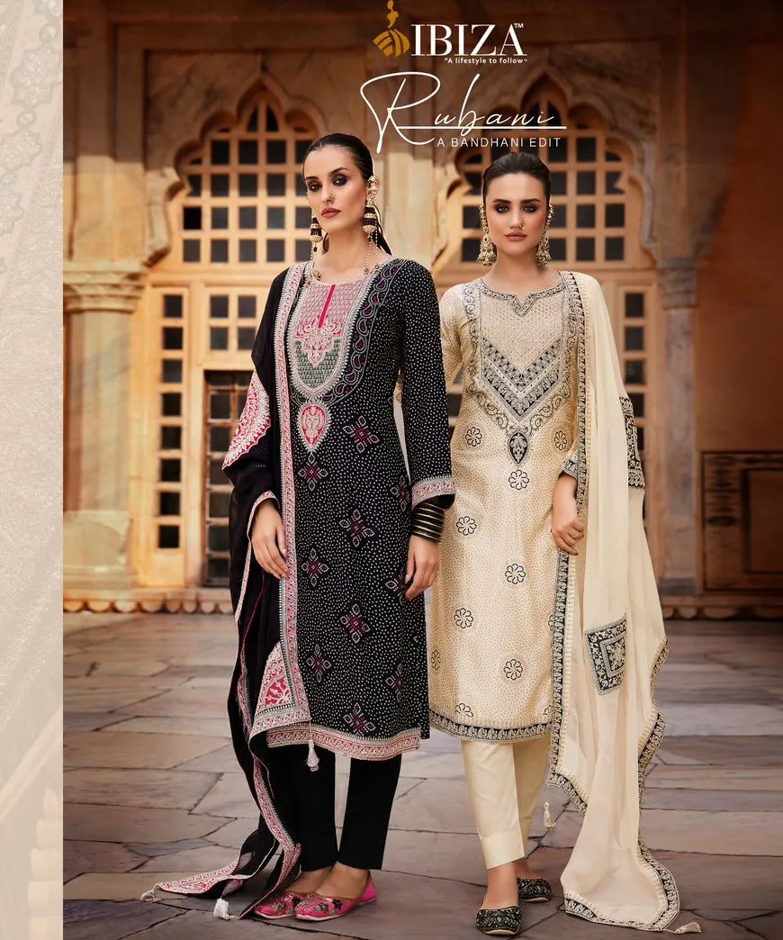 Ibiza Rubina A Bandhani Edit Pure Bambarg Russian Silk Wholesale Fancy Salwar Suit Collection