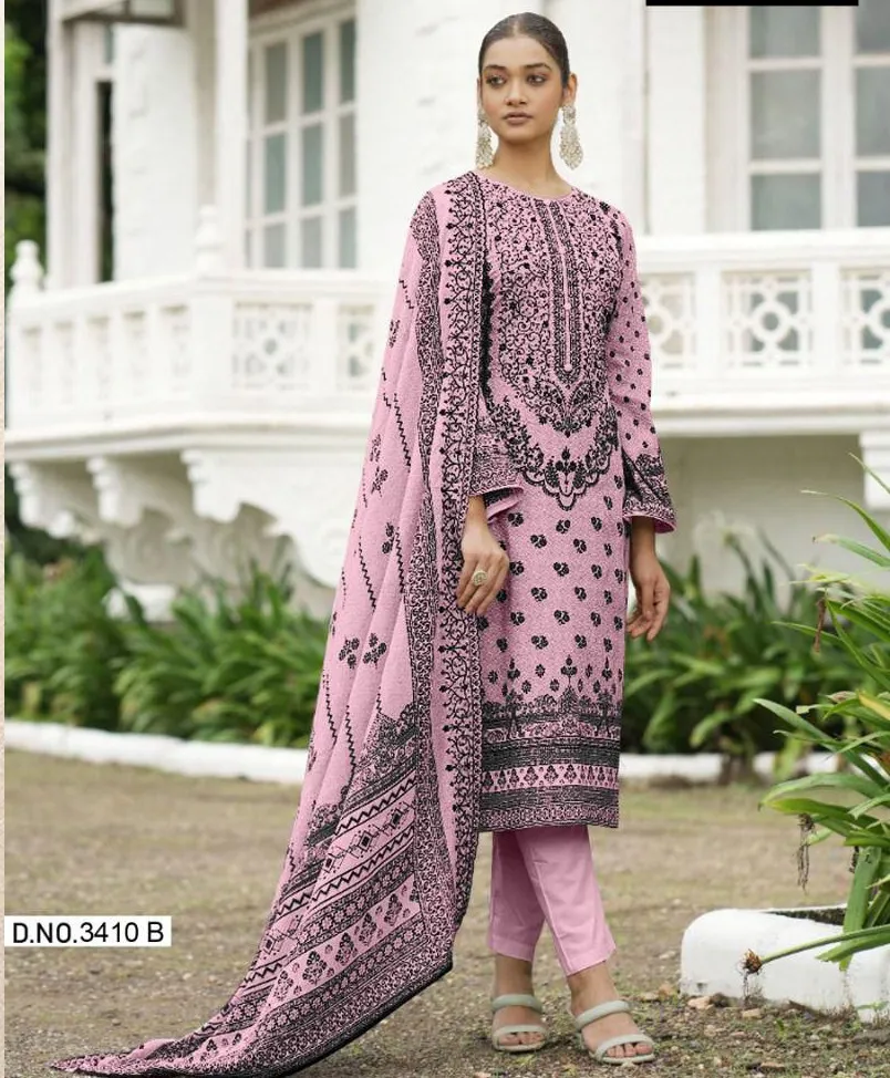 Jihan 3410 Cotton Dupatta Wholesale Pakistani Salwar Suit Collection