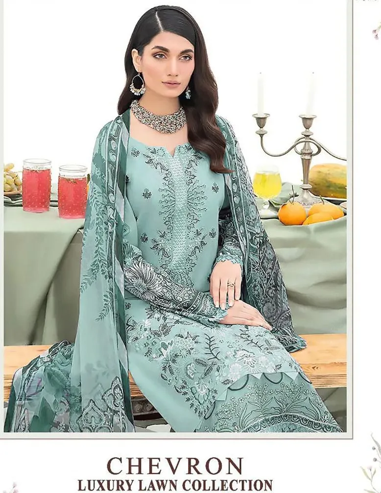 Jihan Chevron 3356 Chiffon Dupatta Wholesale Pakistani Salwar Suit Collection