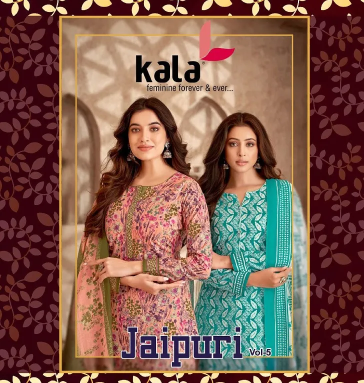 Kala Jaipuri Vol 5 Heavy Cotton Printed Wholesale Readymade Salwar Suit Collection