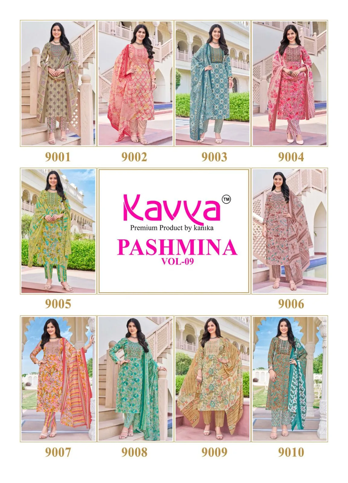 Kavya Pashmina Vol 9 Malaysian Cotton Wholesale Readymade Suit Collection - Image 4
