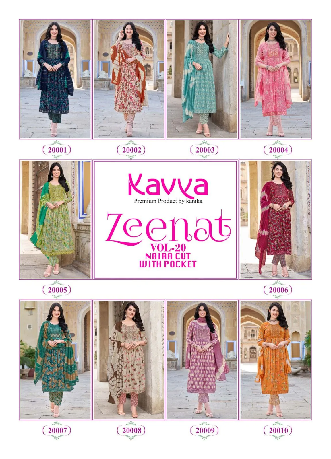 Kavya Zeenat Vol 20 Foil Printed Wholesale Readymade Salwar Suit Collection - Image 2