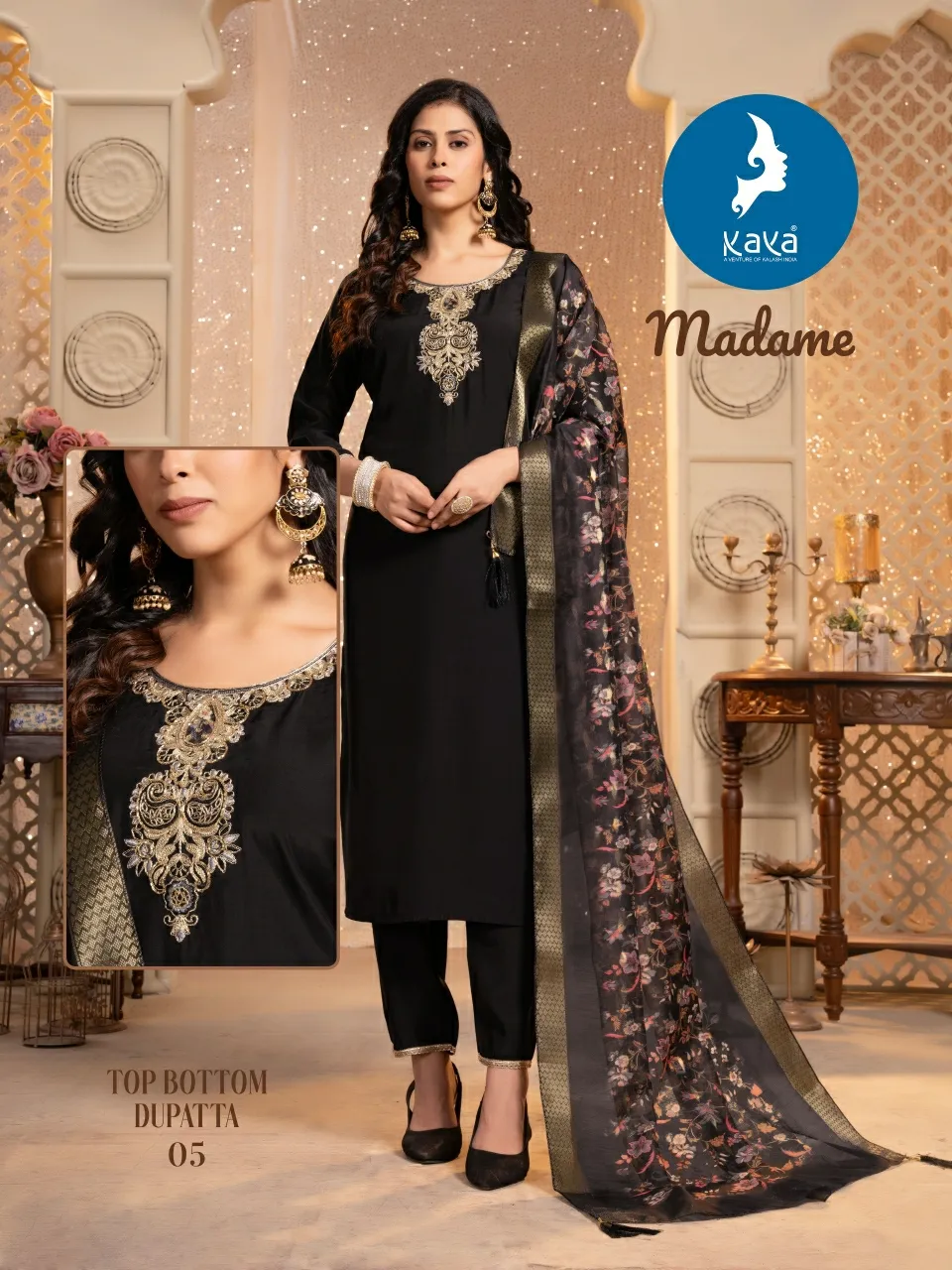 Kaya Madame Roman Silk Wholesale Readymade Salwar Suit Collection - Image 3
