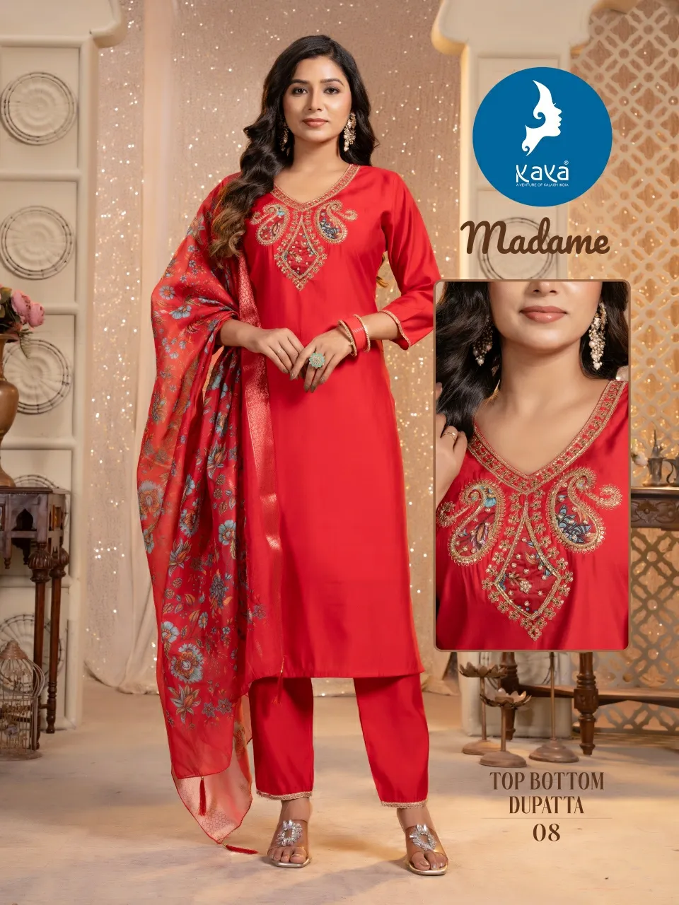 Kaya Madame Roman Silk Wholesale Readymade Salwar Suit Collection - Image 4