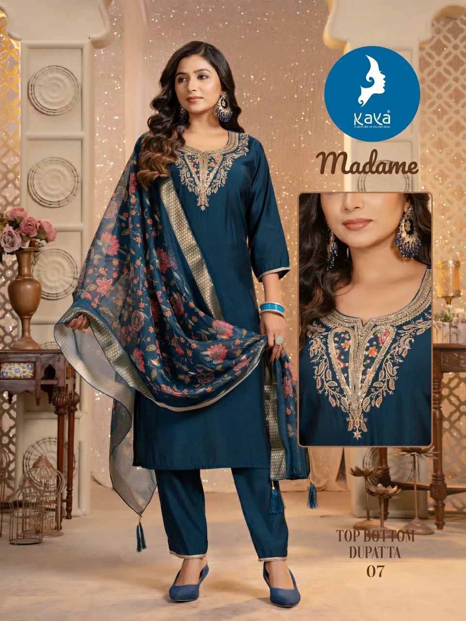 Kaya Madame Roman Silk Wholesale Readymade Salwar Suit Collection - Image 6