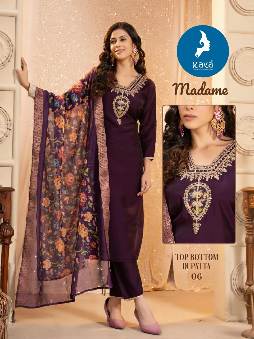 Kaya Madame Roman Silk Wholesale Readymade Salwar Suit Collection - Image 7