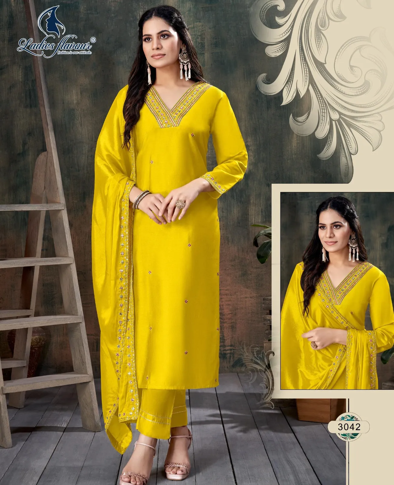 Ladies Flauar 3039 To 3042 Wholesale Readymade Salwar Suit Collection
